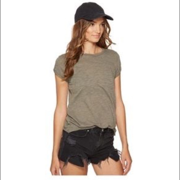 Free People Tops - We the Free Free People Clare Tee Roll Sleeve Sage Free People Tops - We the Free Free People Clare Tee Roll Sleeve Sage